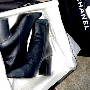 Black Chanel booties